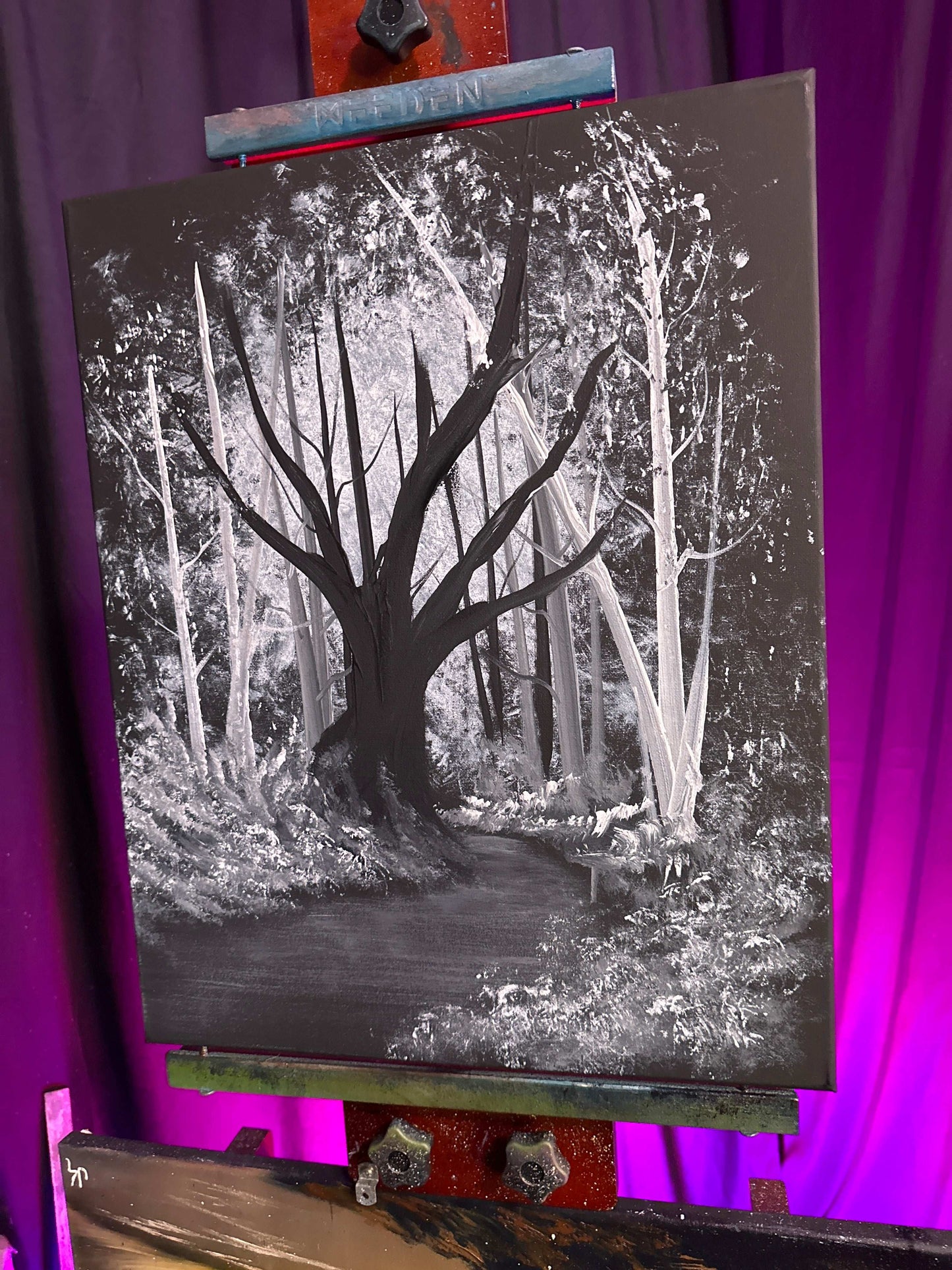 Painting #1483 - 16x20" Canvas - Deep Forest Landscape