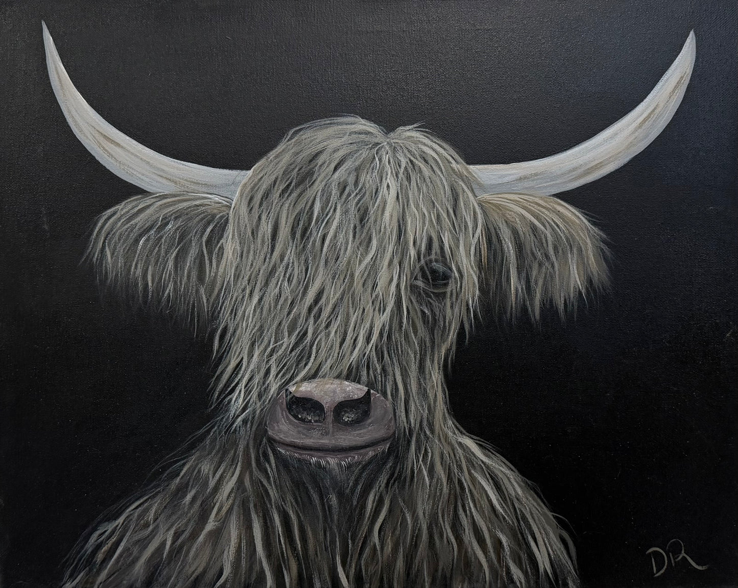 Painting # by Dani from Happily Painted - 16x20" Canvas - Highland Cow