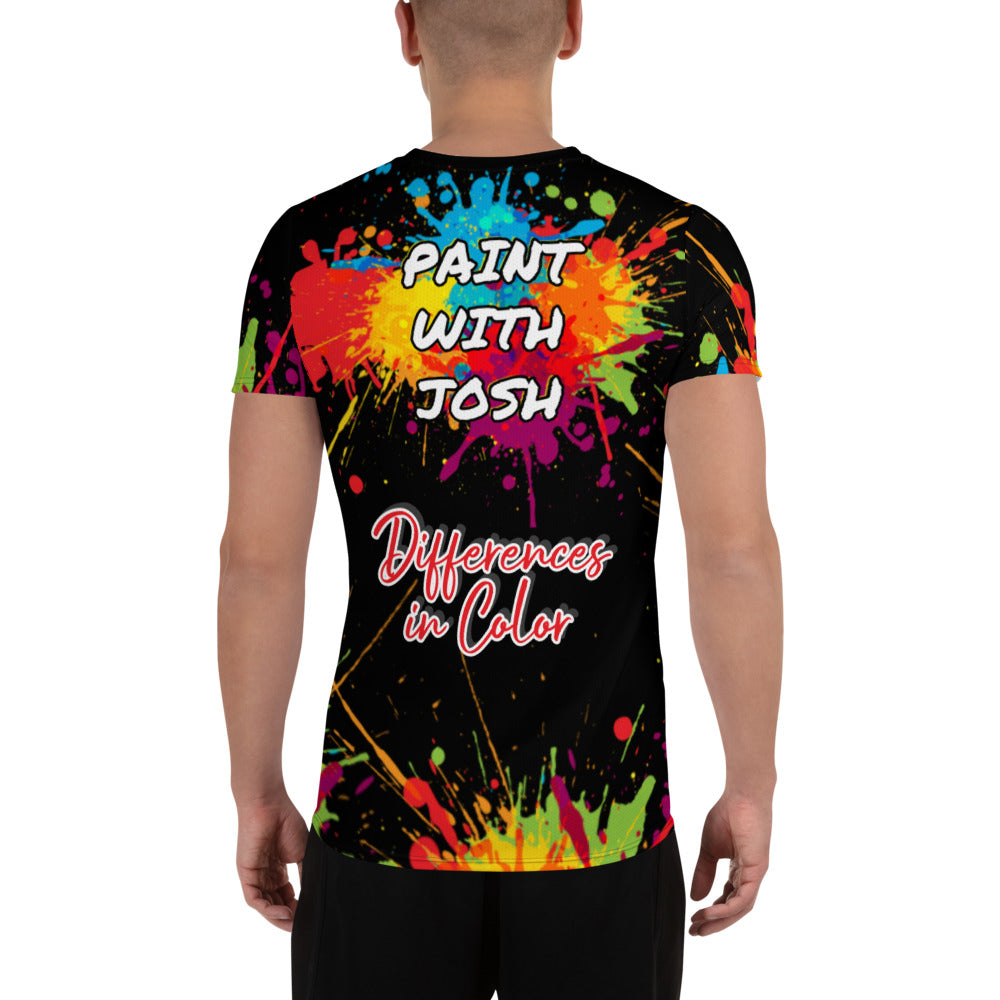 Clothing - Paint with Josh Splatter Paint Logo All-Over Print Men's Athletic T-Shirt XL