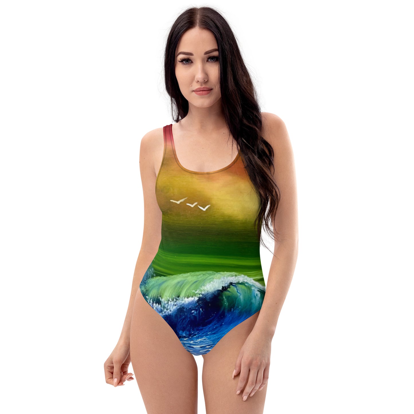 Pride Flag One-Piece Swimsuit by PaintWithJosh - Paint With Josh