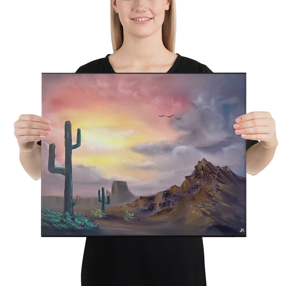 Canvas Print - Desert Sunrise Landscape by PaintWithJosh - Paint With Josh