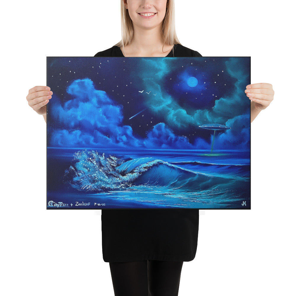 Canvas Print - UFO Seascape Beach Waves by PaintWithJosh - Paint With Josh