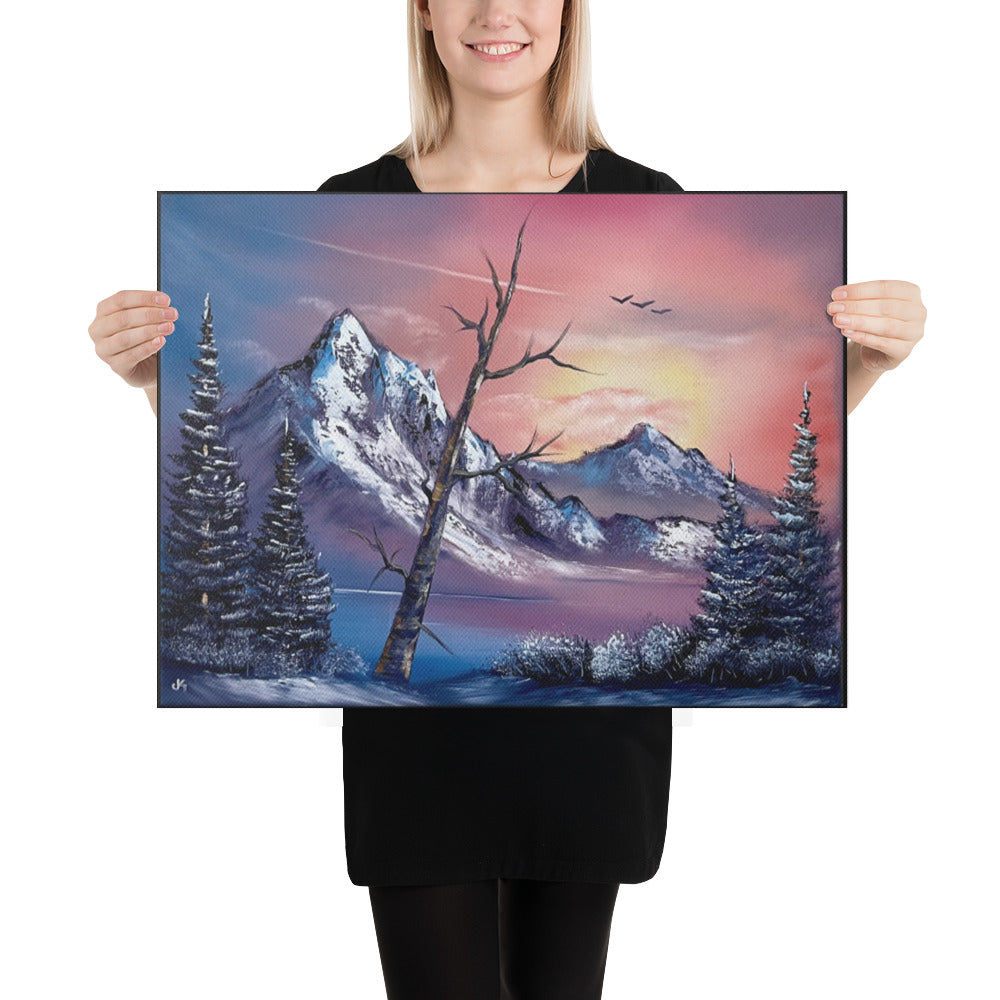 Canvas Print - Sunrise Mountain (V4) Expressionism Landscape by PaintWithJosh - Paint With Josh