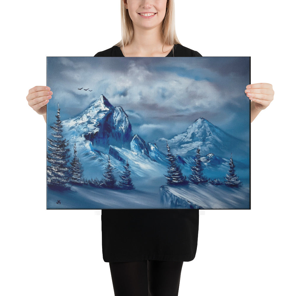 Canvas Print - Cold Blue Winter - Expressionism Landscape by PaintWithJosh - Paint With Josh
