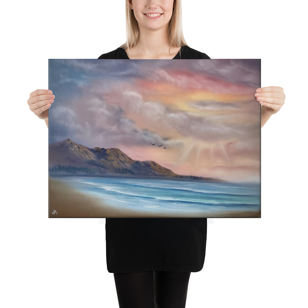 Canvas Print - Sunset Summertime Expressionism Seascape by PaintWithJosh - Paint With Josh