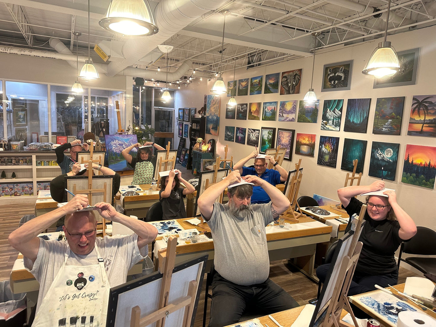 Painting 1207 - 18x24" Canvas - Portal Waterfall Seascape painted Live in Knoxville by PaintWithJosh