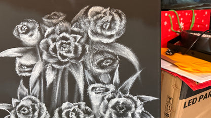 Painting #2276 - 16x20" Color Your Own Canvas - Rose Bouquet painted 2-7-26