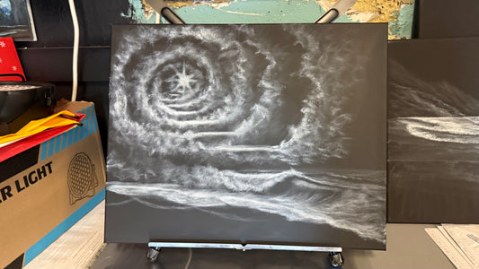 16x20" Color Your Own Canvas - Cloud Staircase Seascape