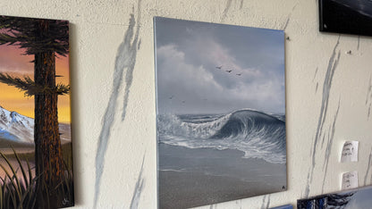 Painting #2436 - 20x24" Canvas - Crashing Wave Seascape painted 5-14-26