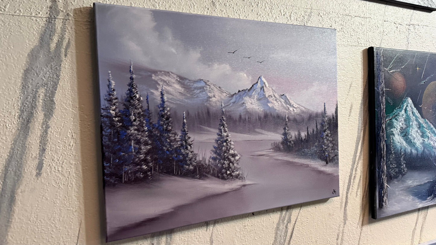 Painting #2264 - 18x24" Canvas - WHISPERS OF WINTER painted 1-31-26