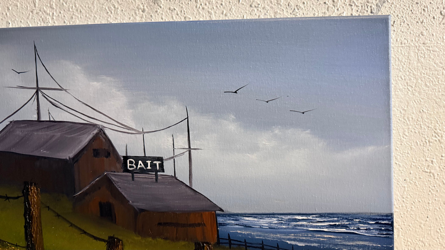 Painting #2420 - 16x20" Canvas - Barnacle Bay Seascape painted 4-30-26