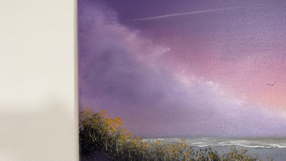 Painting #2539 - 16x20" Canvas - East Coast Surise Seascape painted 8-4-26