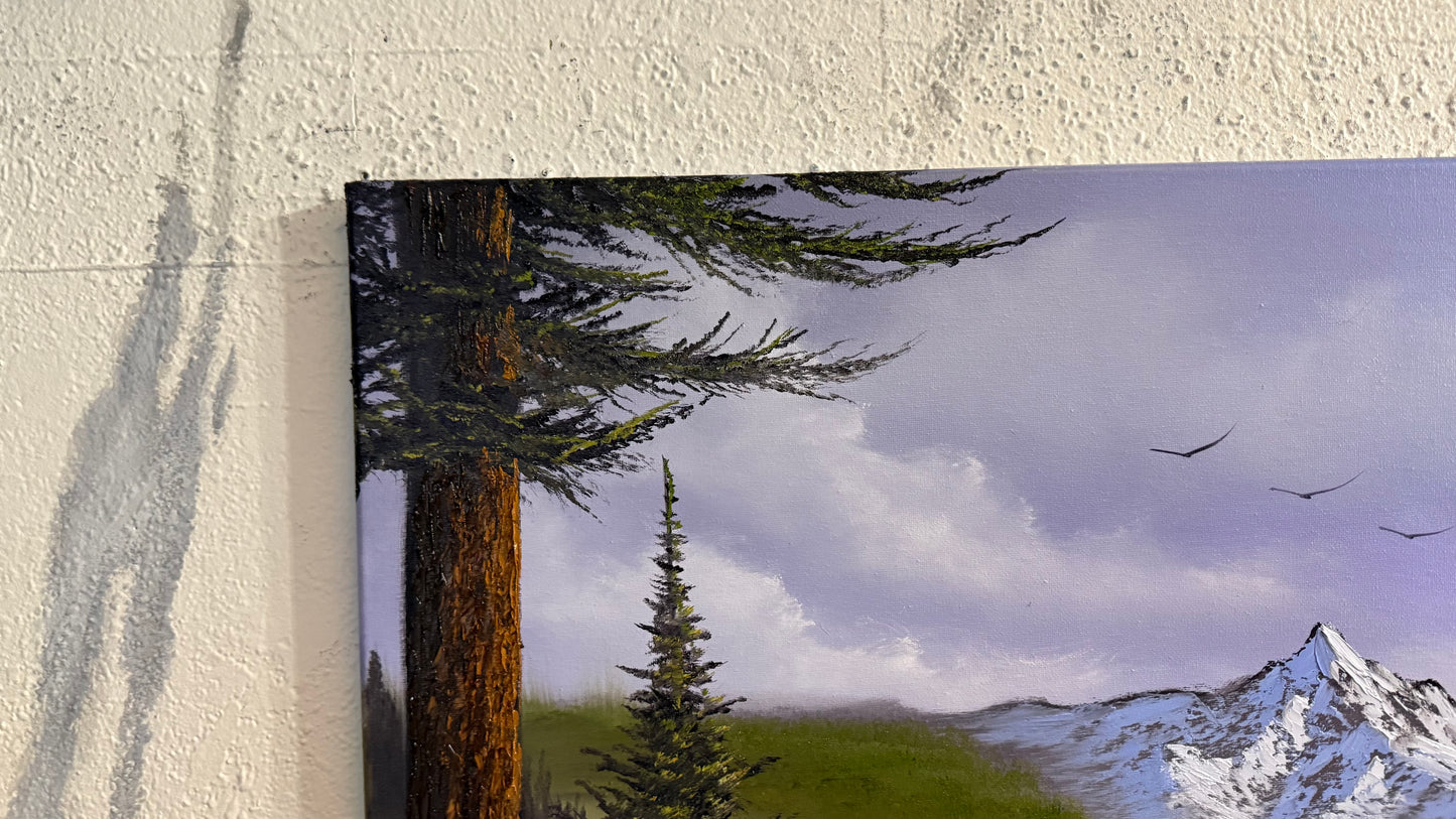 Painting #2404 - 18x24" Canvas - Mountain River Gorge Landscape painted 4-21-26