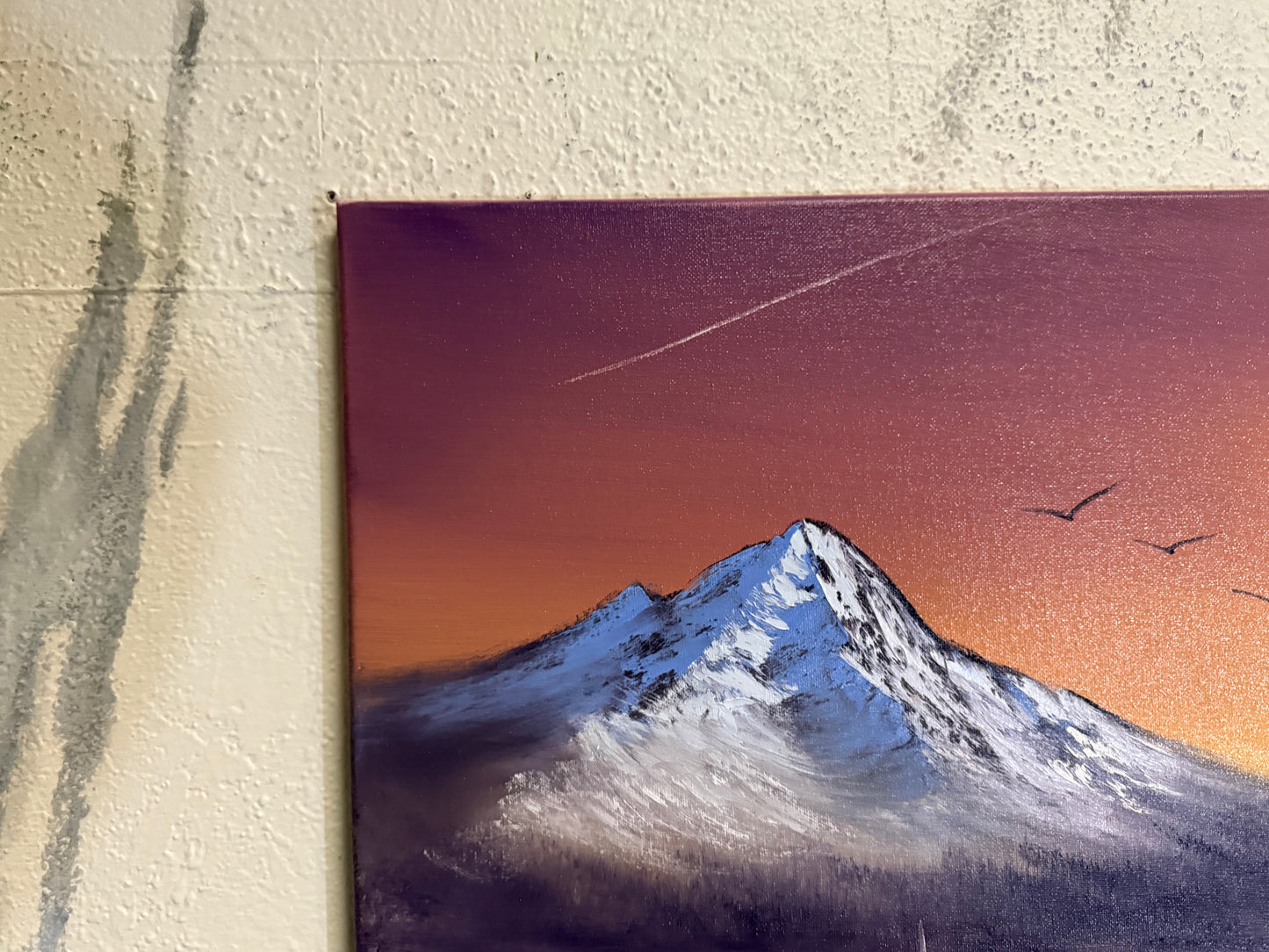 Painting #2191 - 16x20" Canvas - Trillium Lake Reflection painted 12-15-25