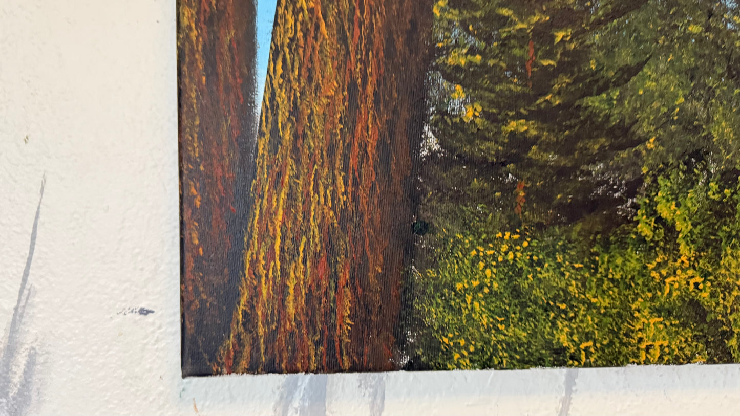 Painting #2327 - 16x20" Canvas - Acrylic Forest painted 3-9-26