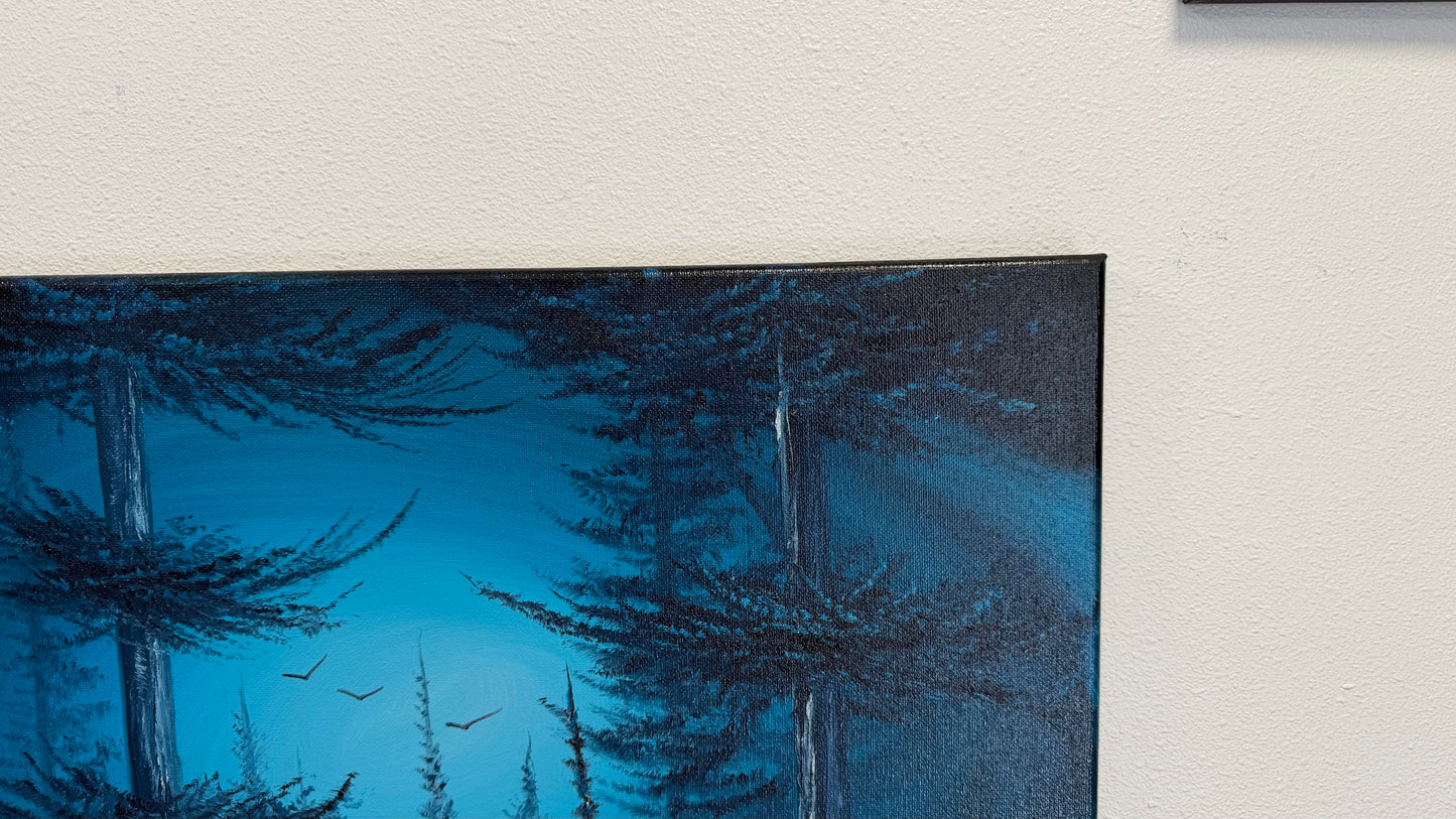 Painting #2555 - 16x20" Canvas - Fantasy Forest Landscape painted 8-18-26