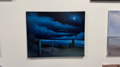 Painting #2529 - 16x20" Canvas - Night Seascape painted 7-26-26
