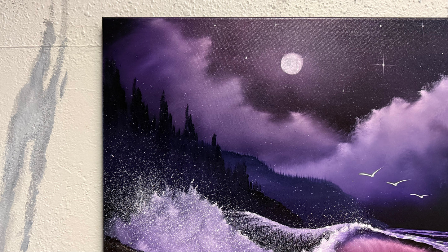 Painting #2147 - 20x24" Canvas - Crashing Wave Seascape painted 11-15-25