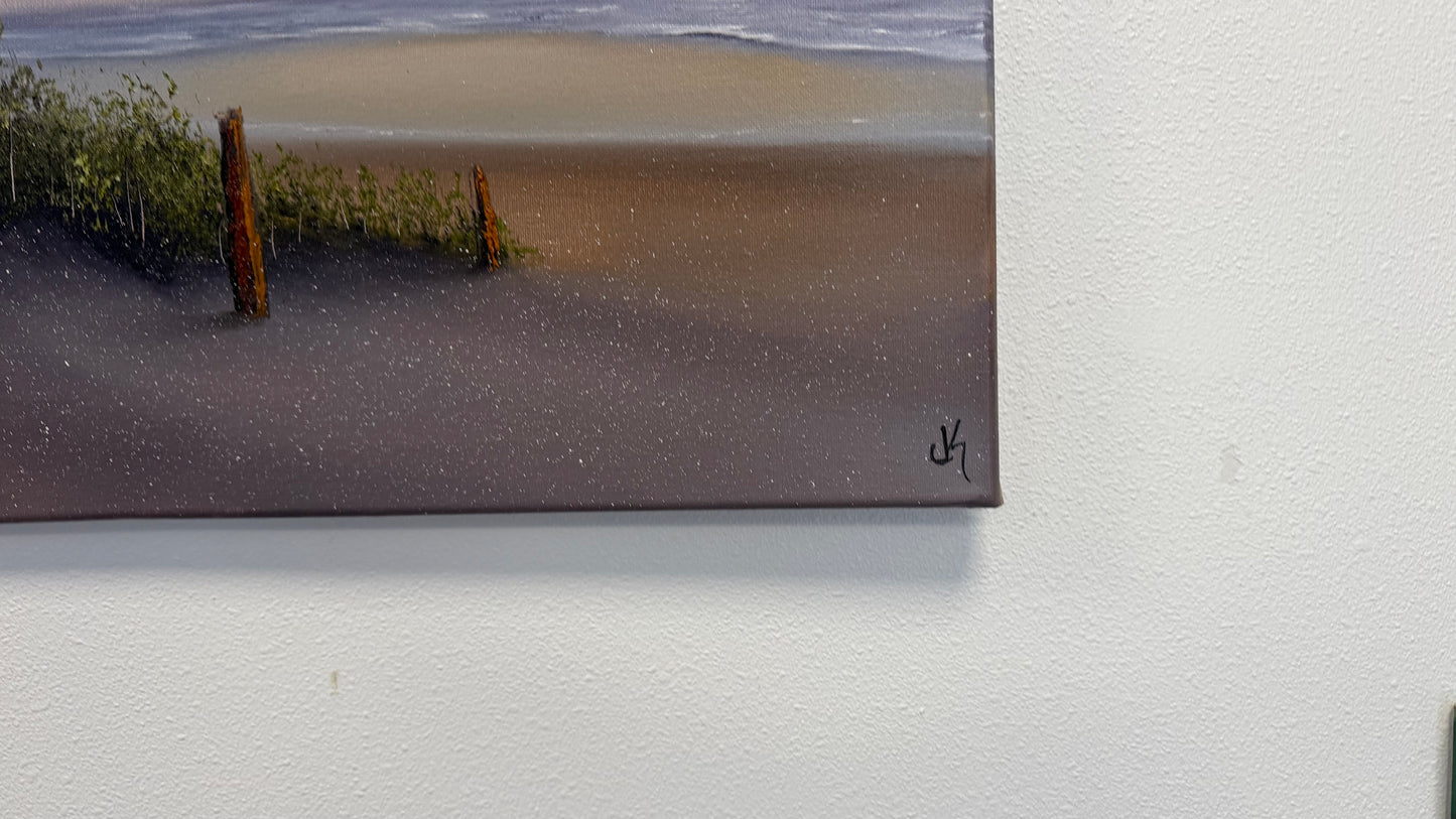 Painting #2576 - 16x20" Canvas - Sunset Seascape painted 8-31-26
