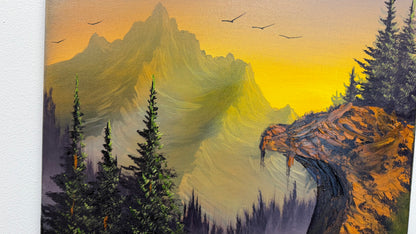 Painting #2562 - 16x20" Canvas - Acrylic and Oil Landscape with Josh and Dani painted 8-23-26