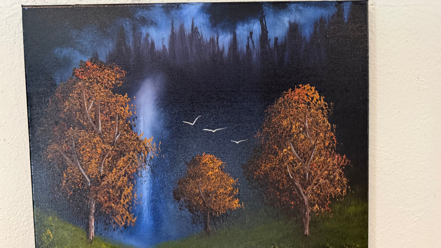 Painting #2347 - 16x20" Canvas - Orchard Falls 3 painted 3-21-26