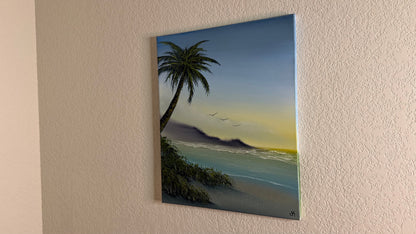 Painting #2515 - 16x20" Canvas - Sunset Seascape painted 7-13-26
