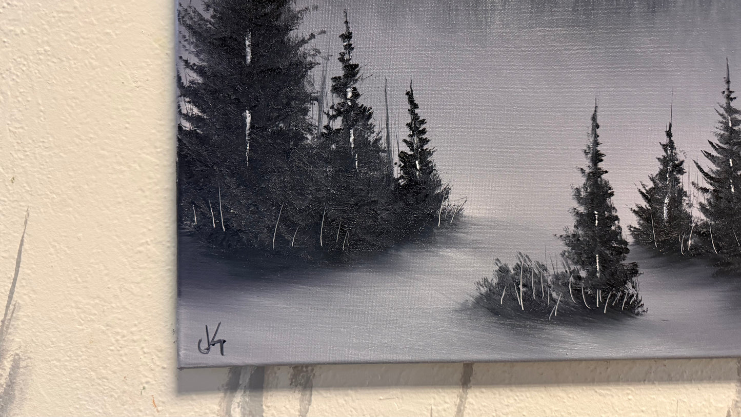 Painting #2168 - 16x20" Canvas - Path To Mt Hood painted 12-3-25