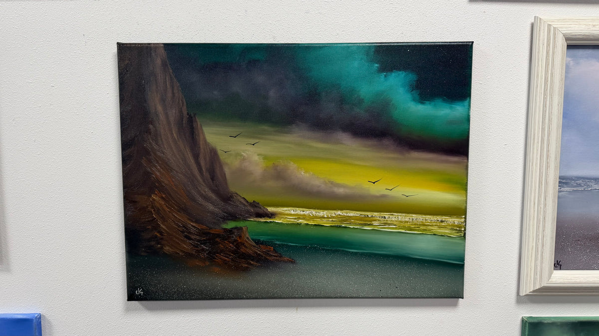 Painting #2617 - 18x24" Canvas - Night Seascape painted 9-24-26