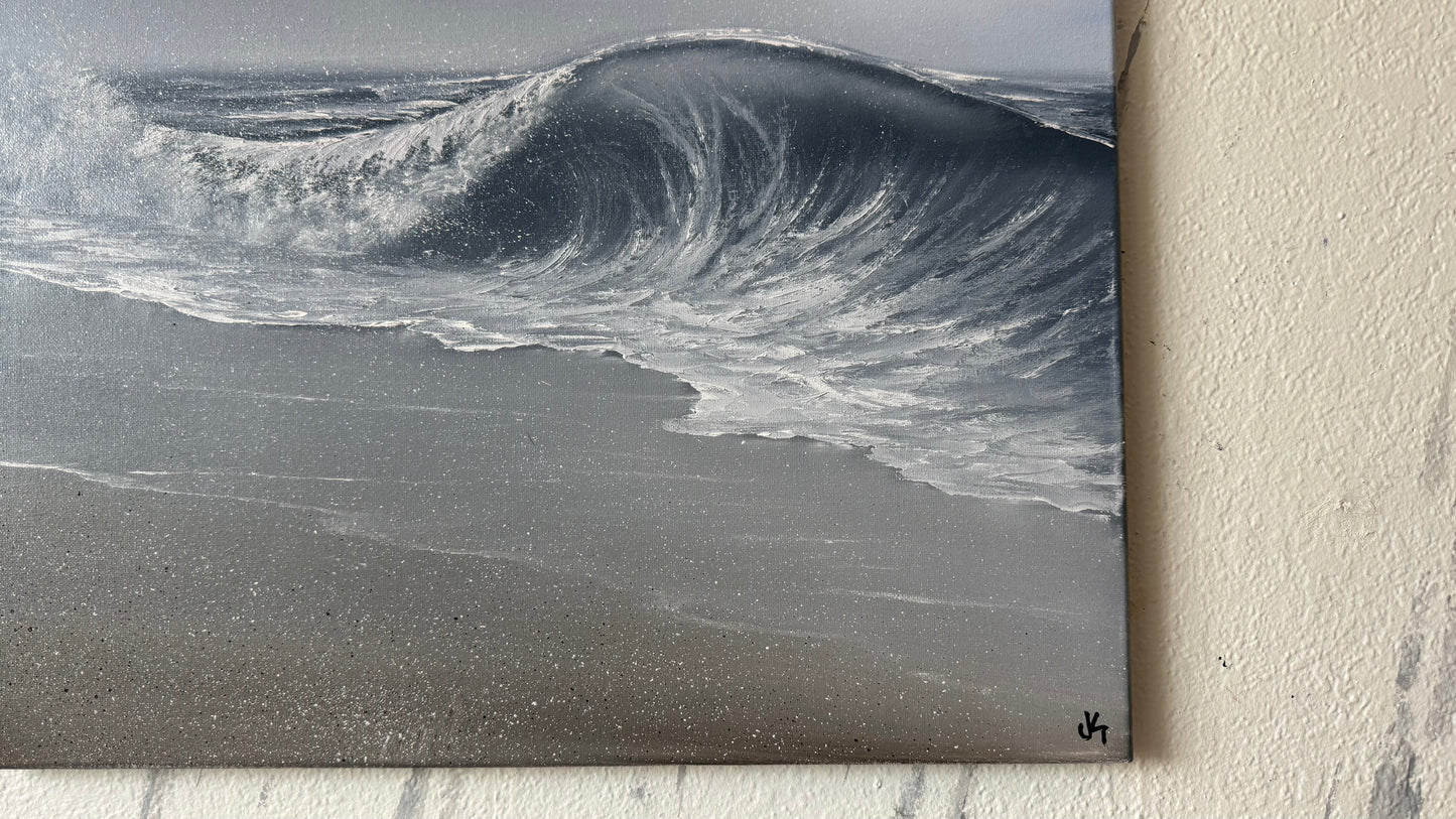 Painting #2436 - 20x24" Canvas - Crashing Wave Seascape painted 5-14-26