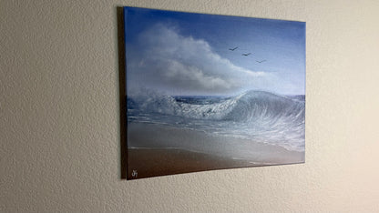 Painting #2506 - 16x20" Canvas - Ocean Crashing Wave Seascape painted 7-7-26
