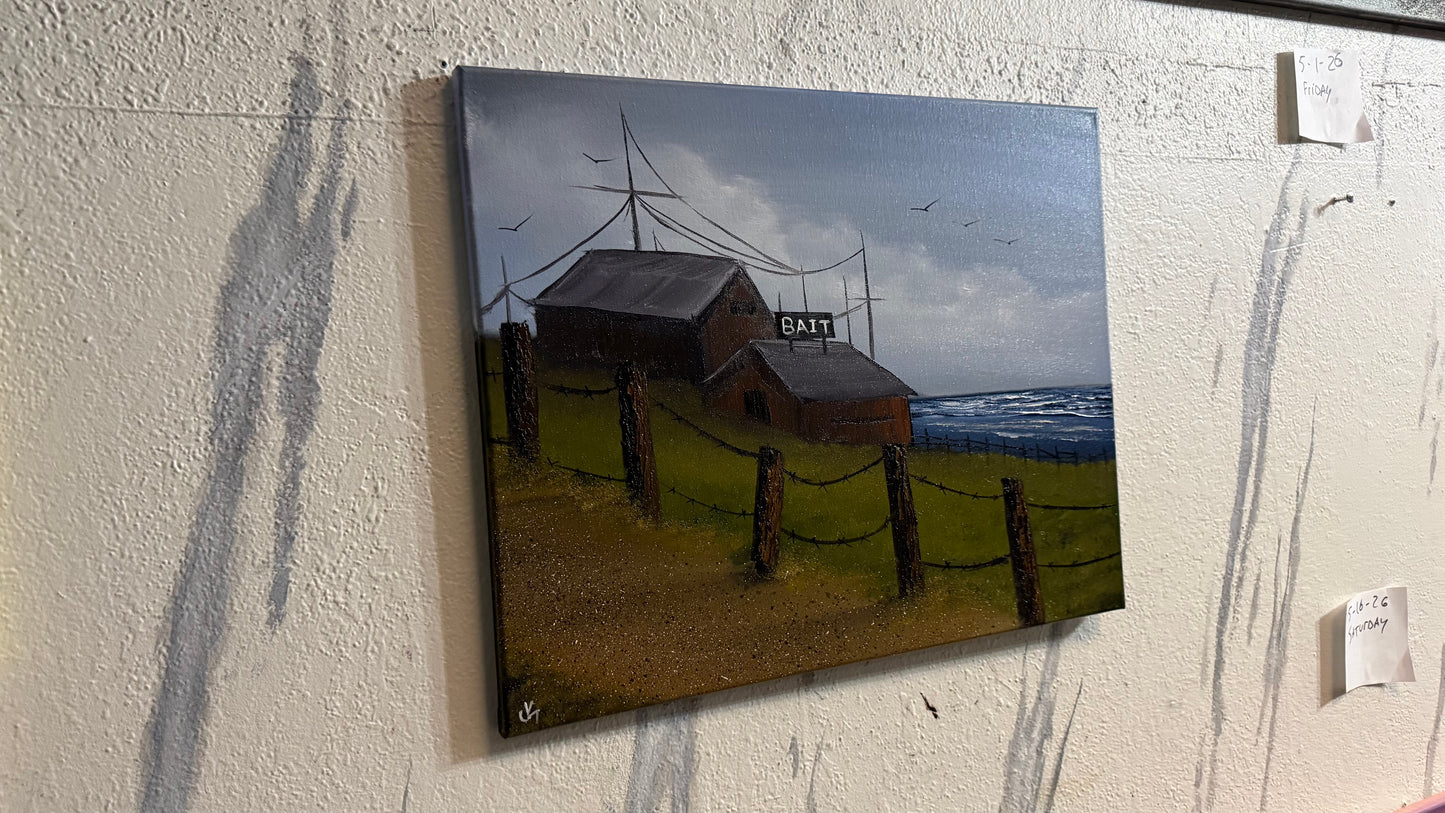 Painting #2420 - 16x20" Canvas - Barnacle Bay Seascape painted 4-30-26