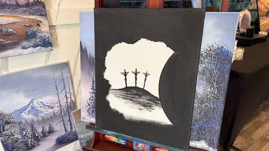 16x20" Color Your Own Canvas - Resurrection Three Crosses