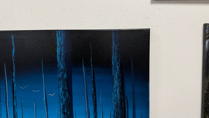 Painting #2647 - 18x24" Canvas - Blue Foggy Forest painted 10-12-26