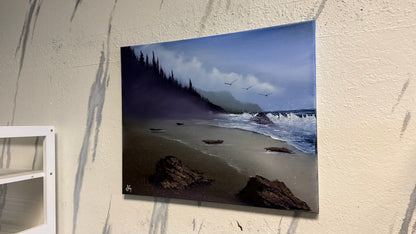 Painting #2197 - 16x20" Canvas - Oregon Coast Seascape painted 12-21-25