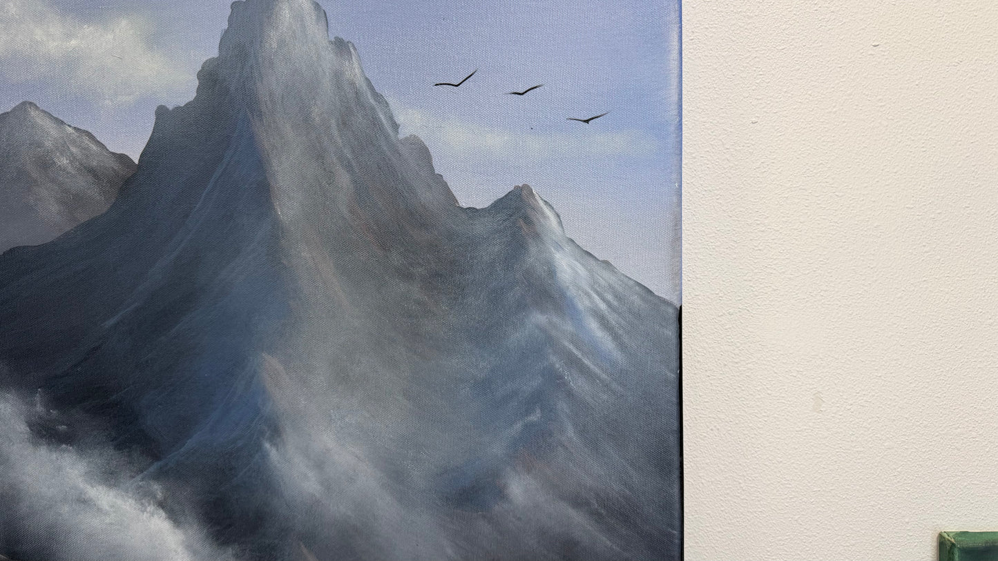 Painting #2572 - 22x28" Canvas - Josh and Dani Mountain Landscape painted on 8-29-26