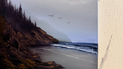 Painting #2240 - 18x24" Canvas - Oregon Coast Seascape painted 1-16-26