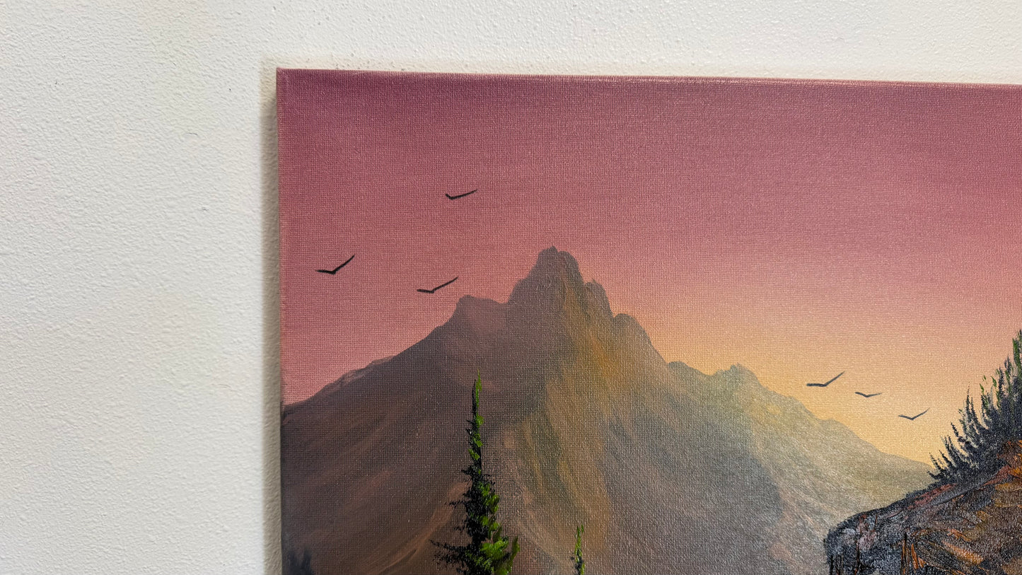 Painting #2561 - 16x20" Canvas - Acrylic and Oil Landscape with Josh and Dani painted 8-23-26