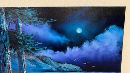 Painting #2524 - 16x20" Canvas - Coastal Seascape painted 7-23-26