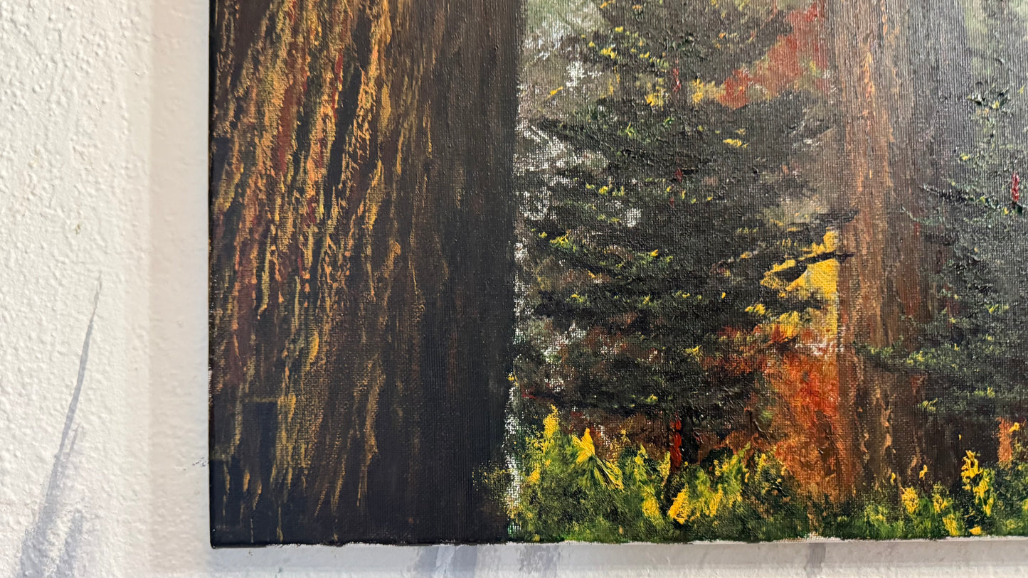 Painting #2304 - 16x20" Canvas - Acrylic Forest painted 2-24-26