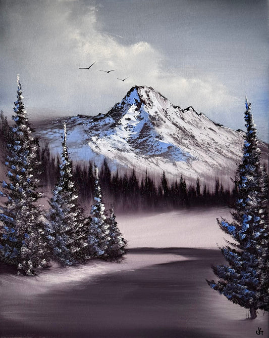 Painting #2409 - 16x20" Canvas - Road To Mt Hood Landscape painted 4-24-26