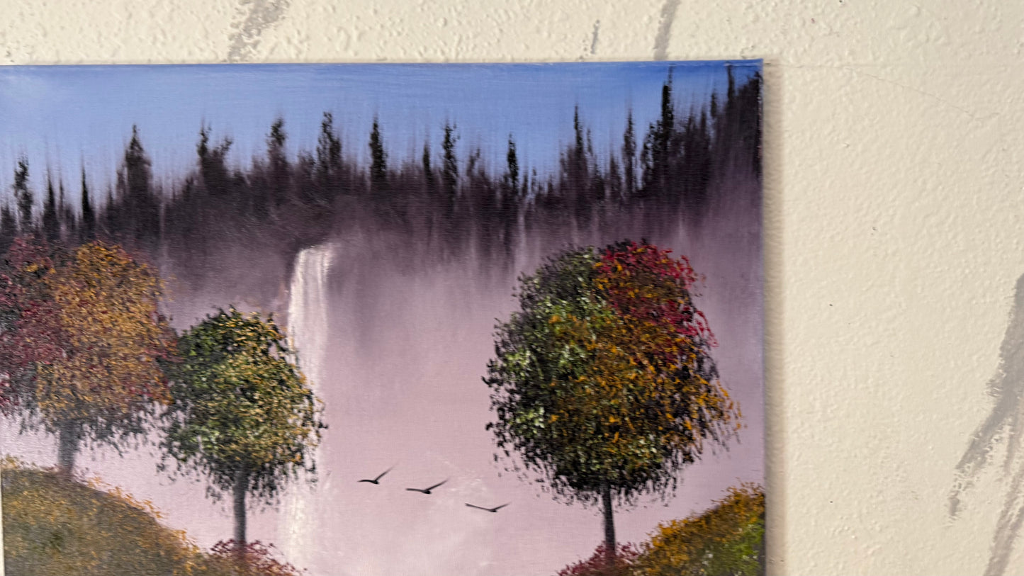 Painting #2374 - 16x20" Canvas - Multnomah Falls painted 4-5-26
