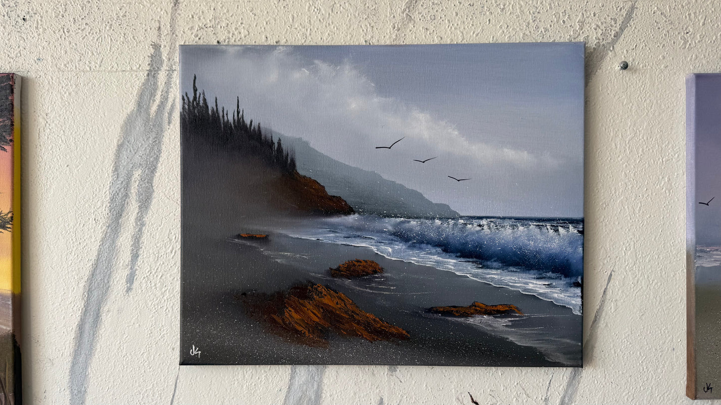 Painting #2461 - 16x20" Canvas - Oregon Coast painted 5-27-26