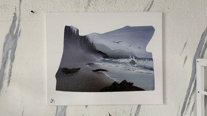 Painting #2098 - 16x20" Canvas - Oregon Coast Inside Oregon painted 10-12-25