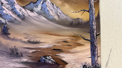 Painting #2259 - 16x20" Canvas - Mountain Landscape painted 1-28-26