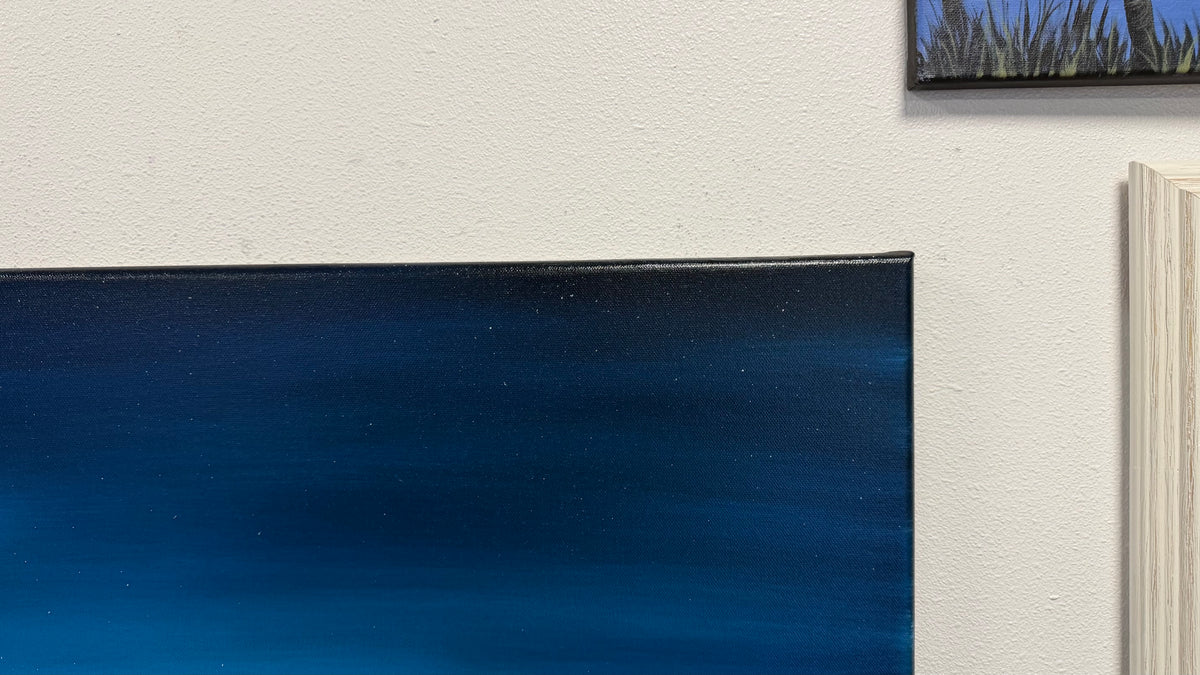 Painting #2612 - 22x28" Canvas - Dramatic Night Seascape painted 9-20-26
