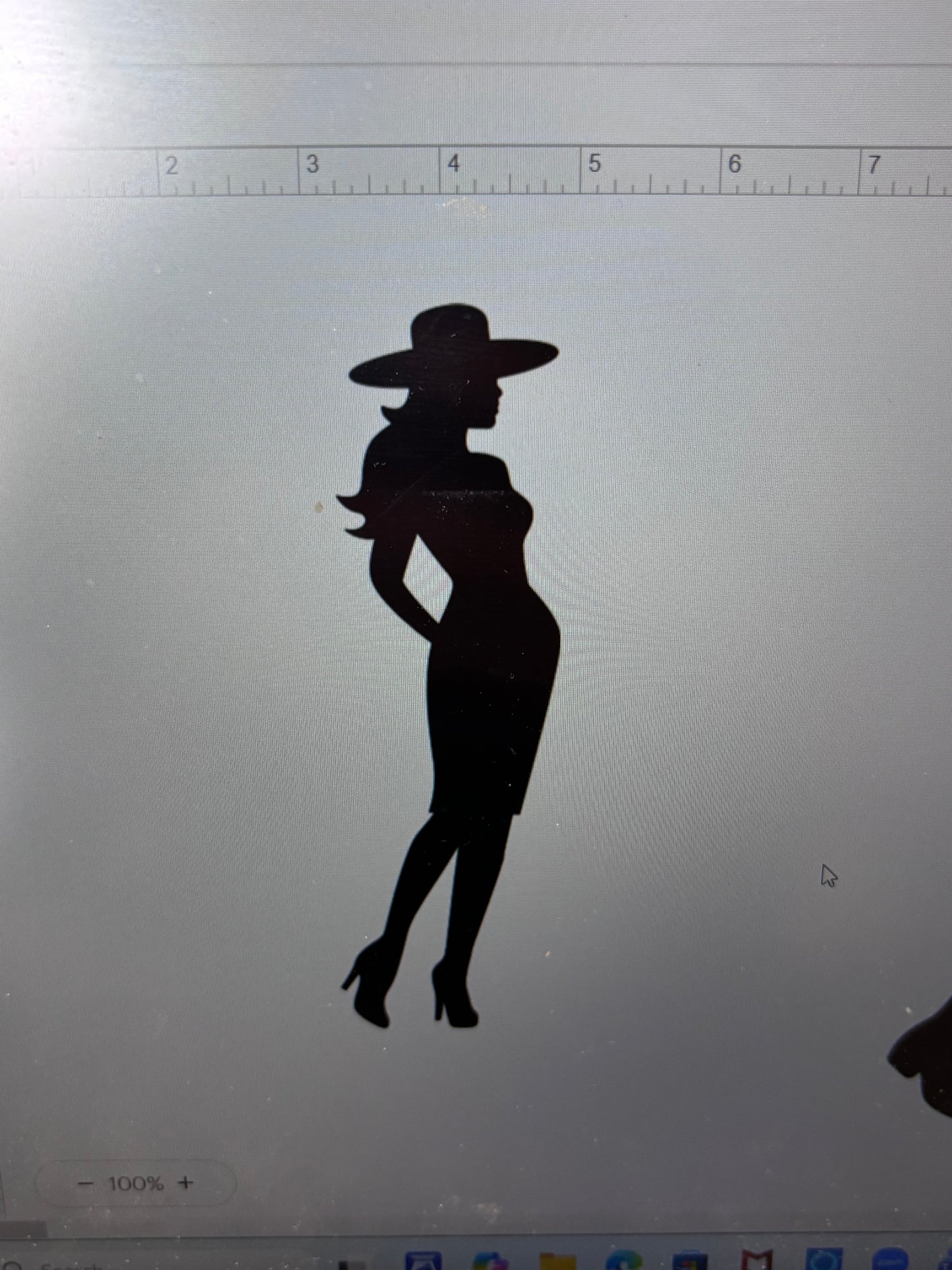 Decal - Woman in Hat - Removable Adhesive Sticker