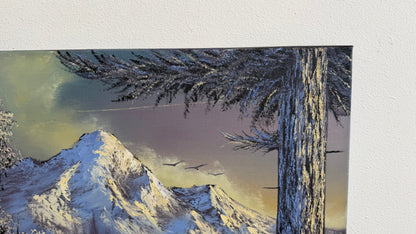 Painting #2552 - 16x20" Canvas - Sunset Mountain Landscape painted 8-17-26
