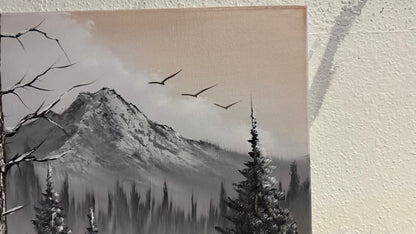 Painting #2167 - 16x20" Canvas - Winter Landscape painted 12-1-25