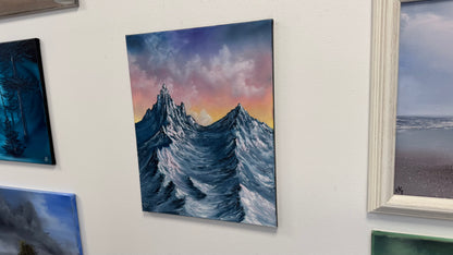 Painting # by Dani from Happily Painted - 16x20" Canvas - Sunset Mountain Landscape