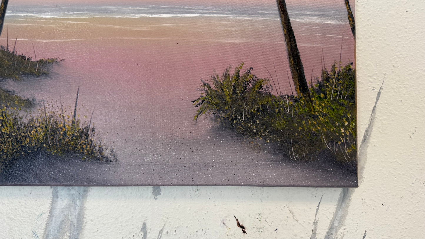 Painting #2241 - 16x20" Canvas - Sunset Seascape painted 1-17-26